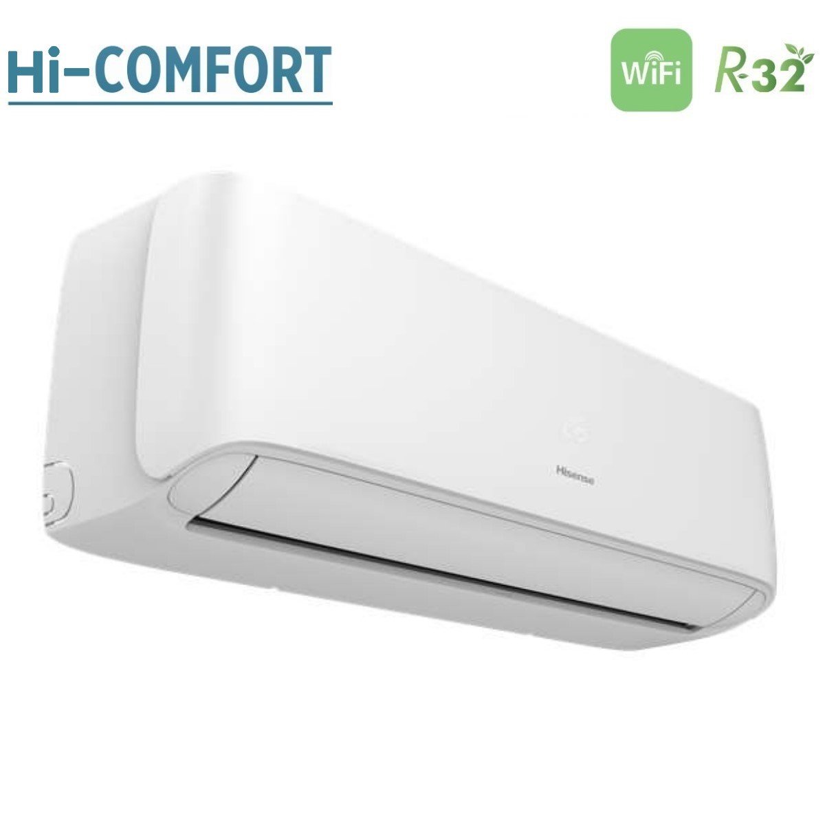 Climatizzatore Condizionatore Hisense Dual Split Inverter serie HI-COMFORT 12+12 con 3AMW72U4RJC R-32 Wi-Fi Integrato 12000+12000