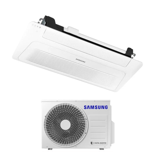 Climatizzatore Condizionatore Samsung Cassetta WindFree 1 Via Slim 12000 Btu AC035RN1DKG R-32 Wi-Fi Optional con Pannello e Telecomando Incluso